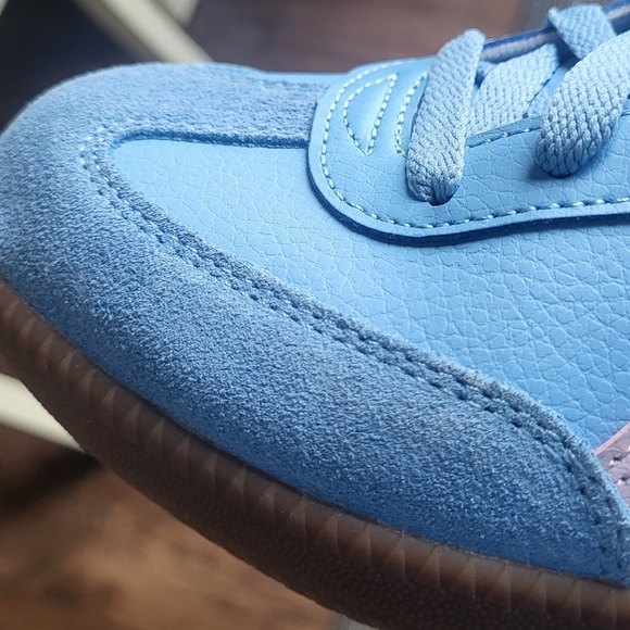 Puma Palermo Womens Blue Suede & Pink Trainers Sneakers Size 8 - Picture 7 of 8